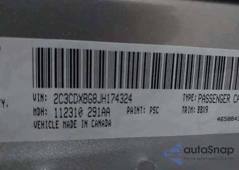 2018 Dodge Charger Sxt Rwd from USA, damaged, VIN 2C3CDXBG8JH174324